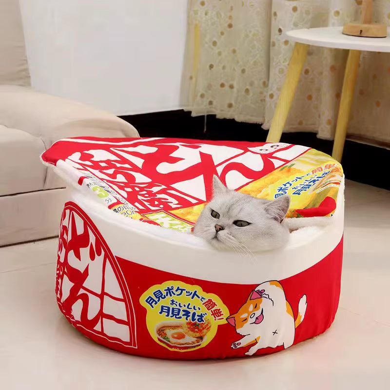 Instant Noodle Design Pet Dog Cat House Kennel Super Large Warm Dog Cat Nest Beds Cushion Cup Cozy Nest for Dogs and Cats
