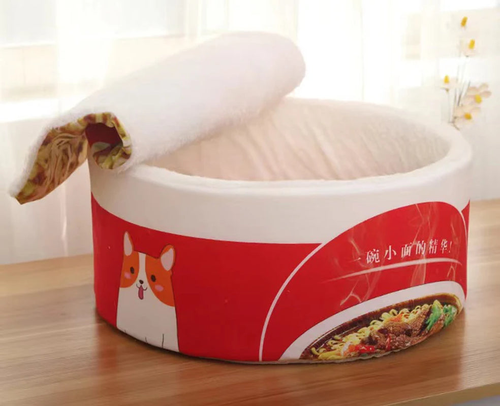 Instant Noodle Design Pet Dog Cat House Kennel Super Large Warm Dog Cat Nest Beds Cushion Cup Cozy Nest for Dogs and Cats