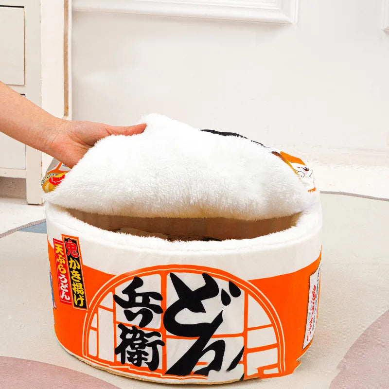 Instant Noodle Design Pet Dog Cat House Kennel Super Large Warm Dog Cat Nest Beds Cushion Cup Cozy Nest for Dogs and Cats