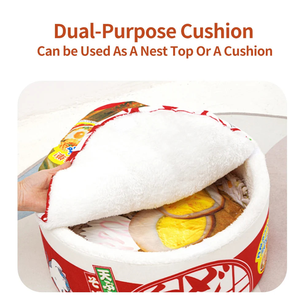 Instant Noodle Design Pet Dog Cat House Kennel Super Large Warm Dog Cat Nest Beds Cushion Cup Cozy Nest for Dogs and Cats