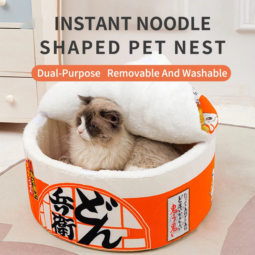 Instant Noodle Design Pet Dog Cat House Kennel Super Large Warm Dog Cat Nest Beds Cushion Cup Cozy Nest for Dogs and Cats