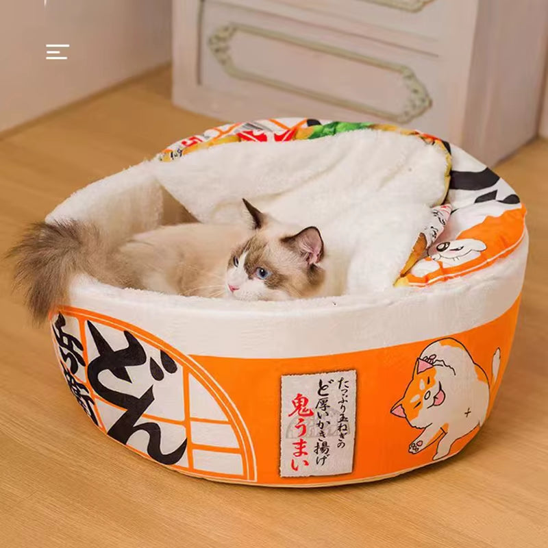 Instant Noodle Design Pet Dog Cat House Kennel Super Large Warm Dog Cat Nest Beds Cushion Cup Cozy Nest for Dogs and Cats